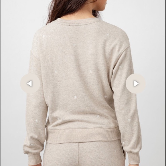 Rails Ramona Sweatshirt in Heather Brown with Embroidered Stars Cozy Lounge Sz M - Picture 2 of 13